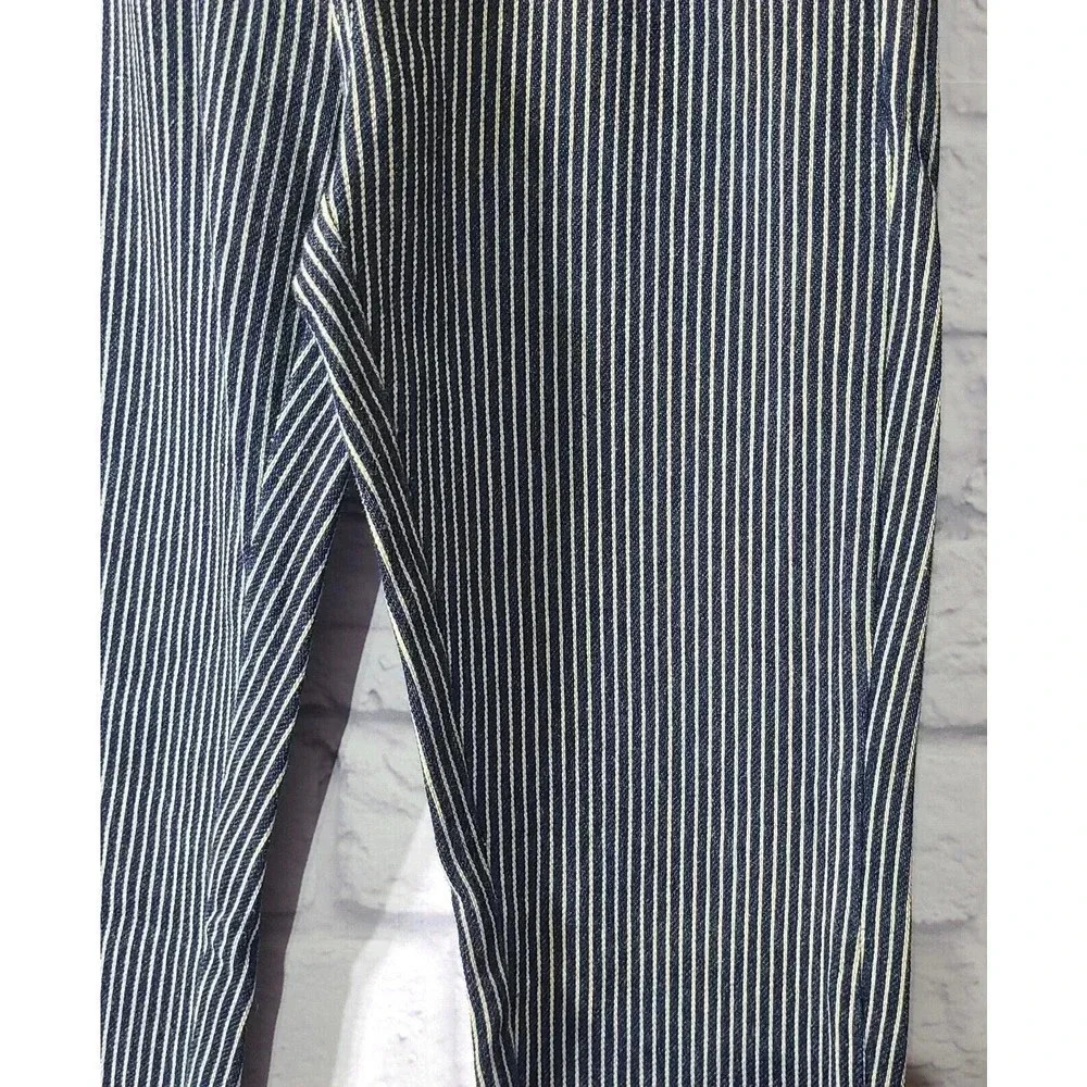 Altar'd State Pull On Pants Women's Medium Blue White Striped Elastic Waistband - Picture 5 of 8
